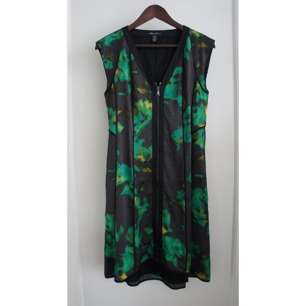 Kenneth Cole Jade Silky Dress w/ Pockets & Front Zipper